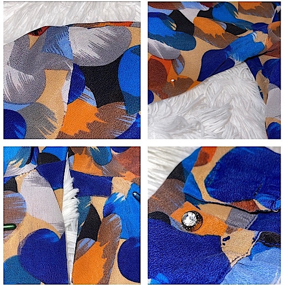 Silk Abstract Heart Print Blouse - Picture 14 of 14